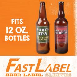 FastLabel 12 oz. No Adhesive Label Sleeves - 70 ct.