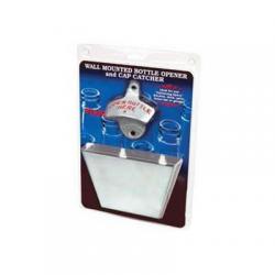 Open Bottle Here Wall Mount Bottle Opener and Aluminum Cap Catcher